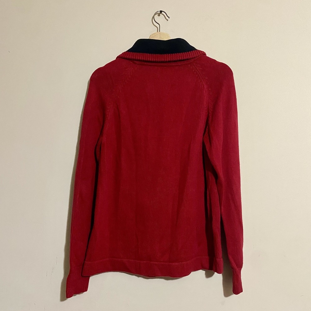 LRL Ralph Lauren Jeans Co 3/4 Zip Red Pullover Cotton Sweater Sz XL Athleisure - Picture 2 of 6